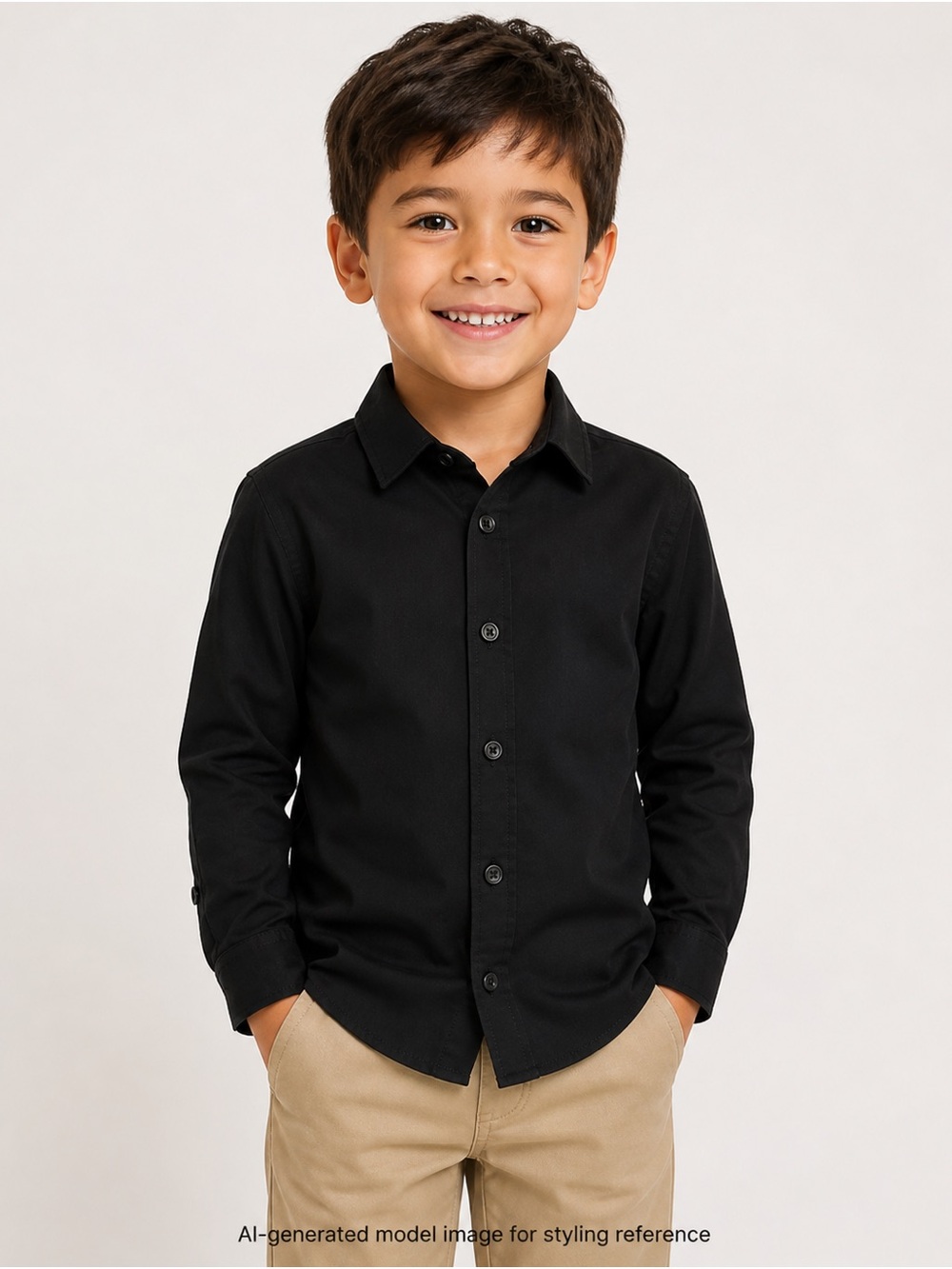 Black Tech Stretch Button Down Shirt 5/6